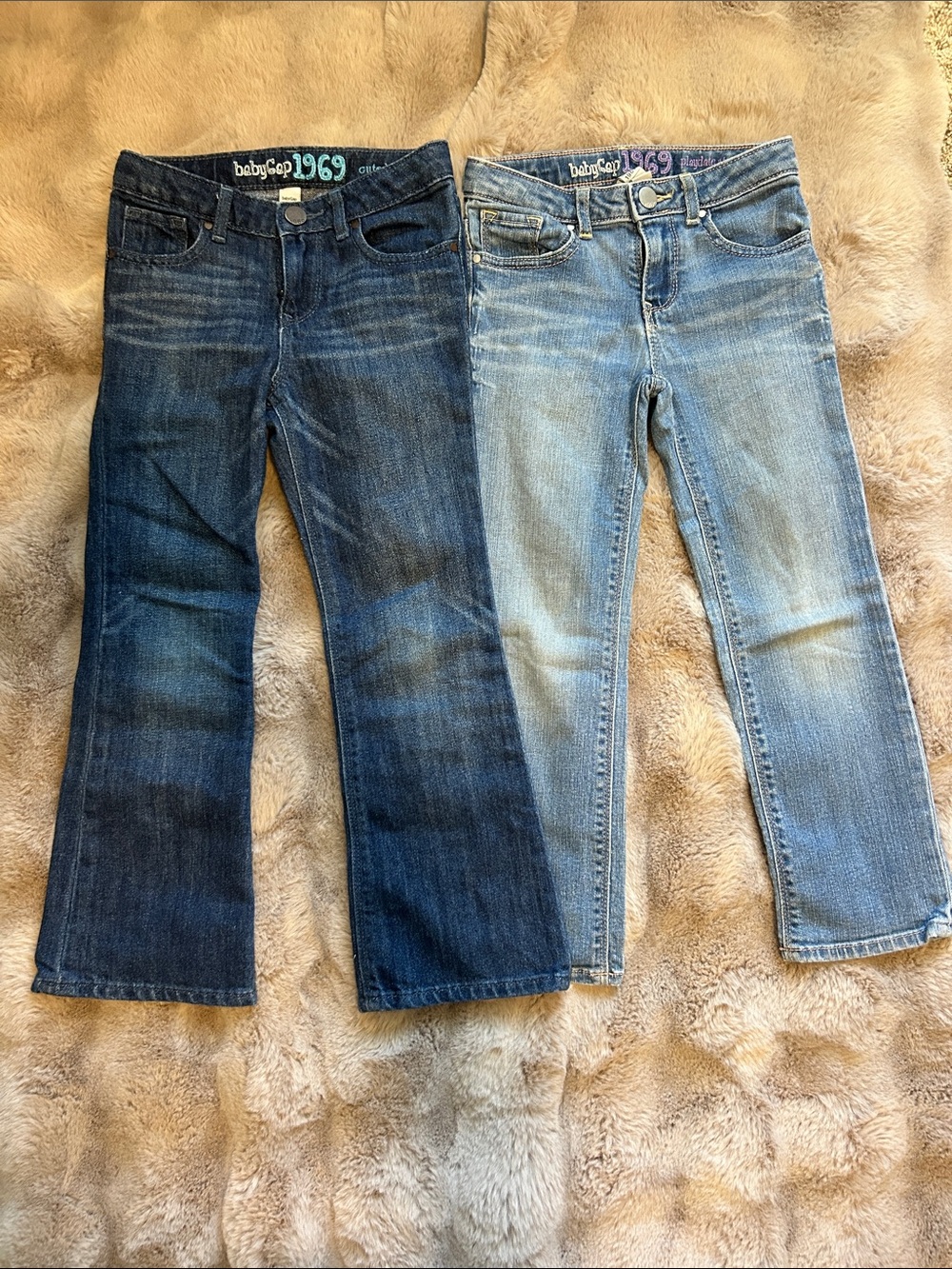 GAP Two-Tone Blue Boot Cut Jeans - Dark & Light Wash